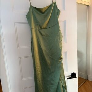 Zara XL Satin Dress in Olive